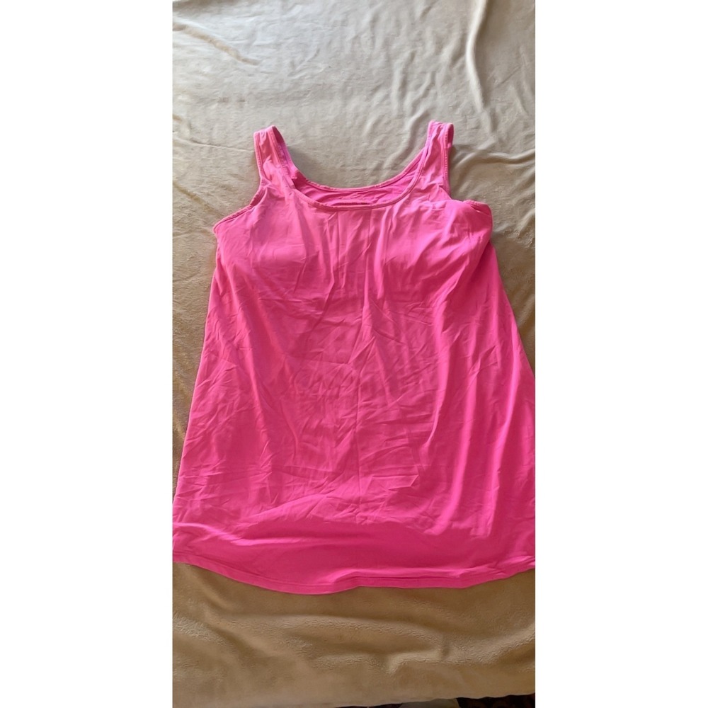 Lilly Pulitzer Luxletic Pink Tank Top Built-in Shelf Bra Meryl Nylon Mens M